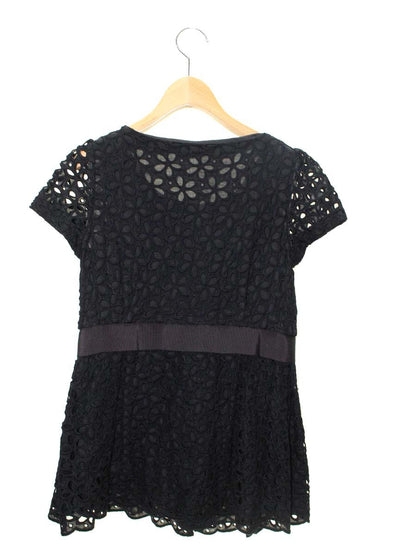 エムズグレイシー 220307 シャツ ブラウス 38 ブラック カットワーク ITZ3ZWF6MWLC