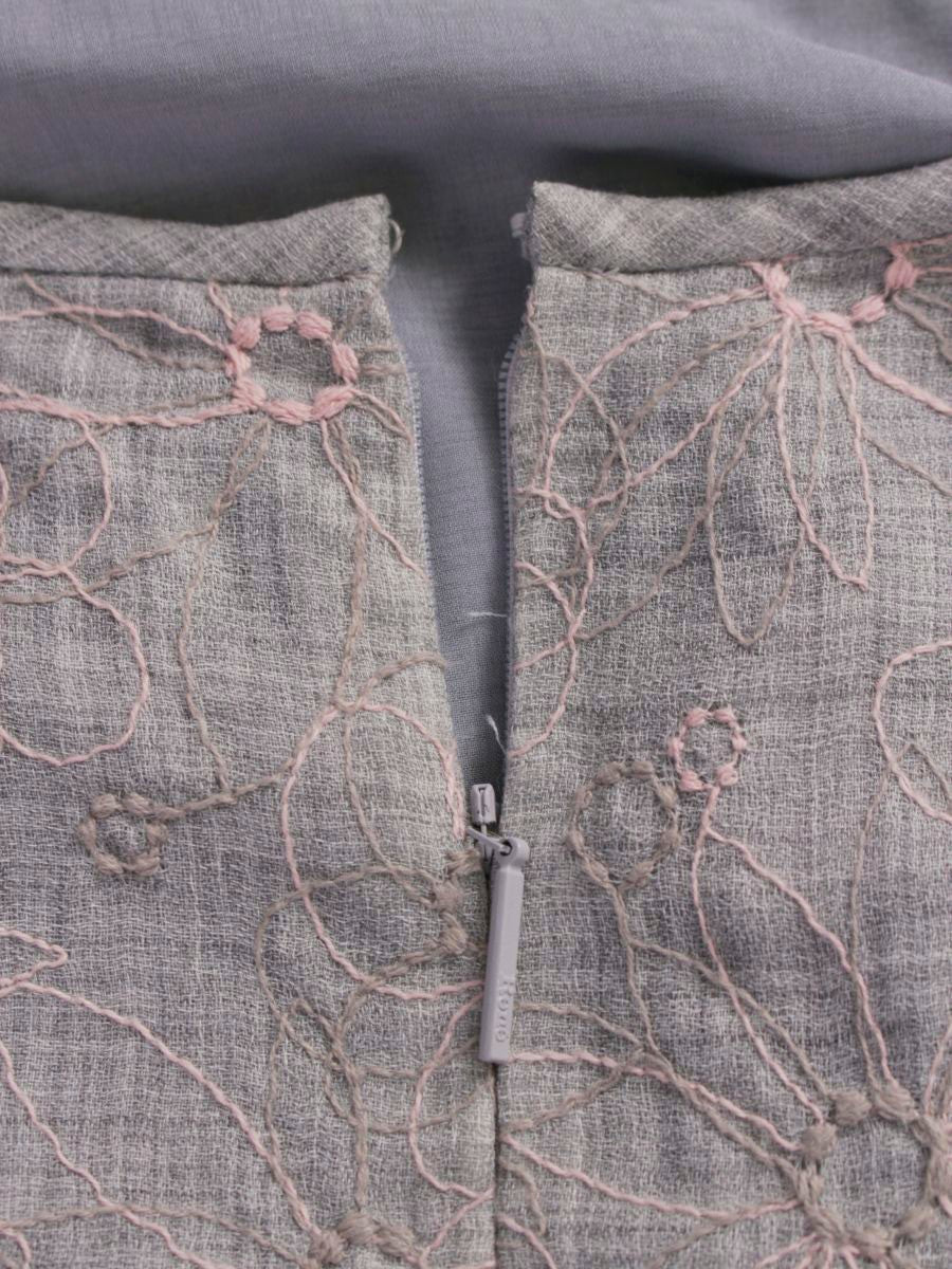 ルネ 6834010 スカート 36 グレー フラワー 刺繍 ITK8NFB7HBT4