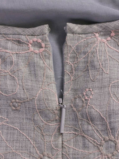 ルネ 6834010 スカート 36 グレー フラワー 刺繍 ITK8NFB7HBT4