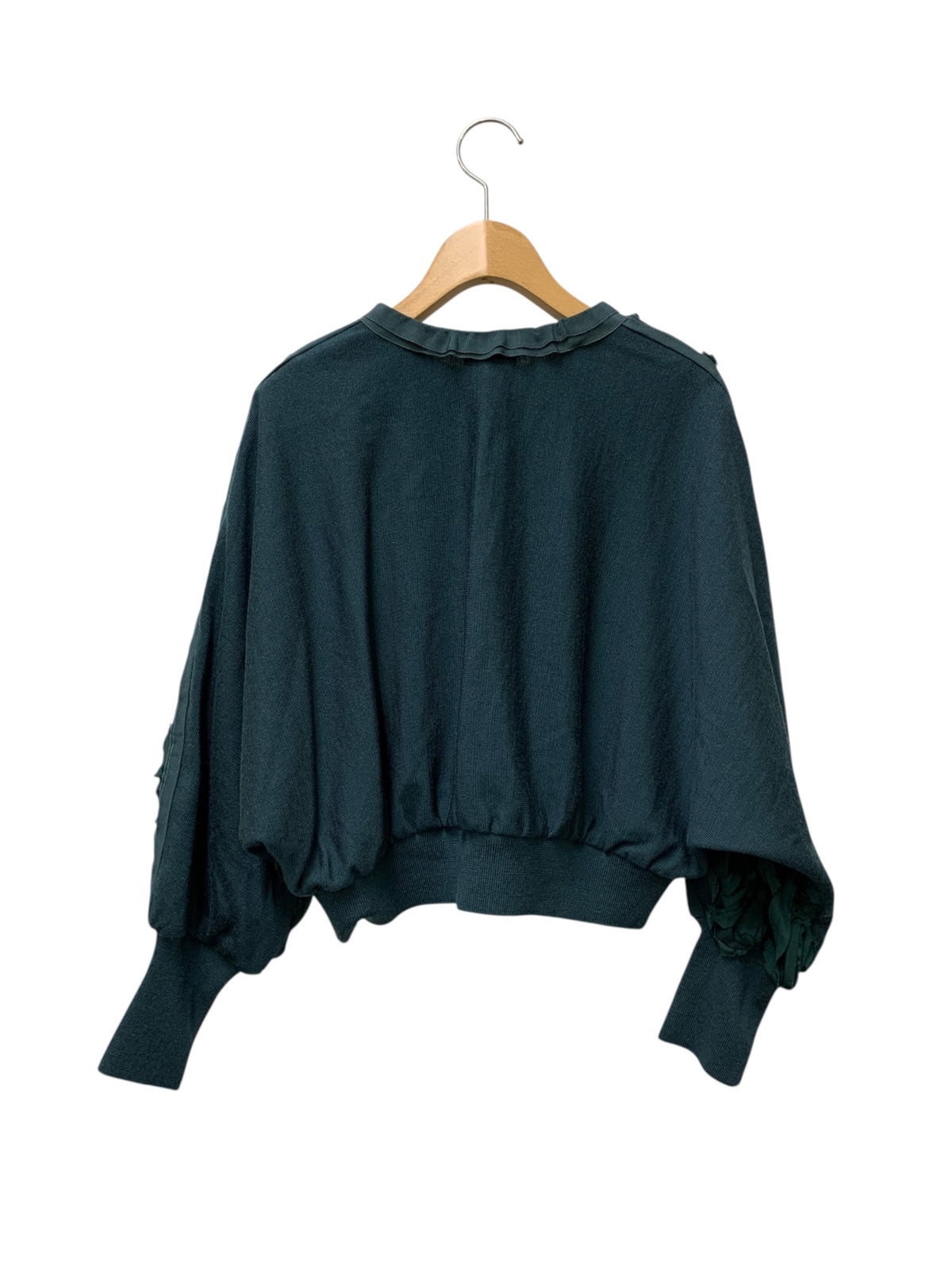 ランバンコレクション メリノウール チュールドッキングカーディガン 2505842 38 グリーン 25AW ITQDKP92JFFR