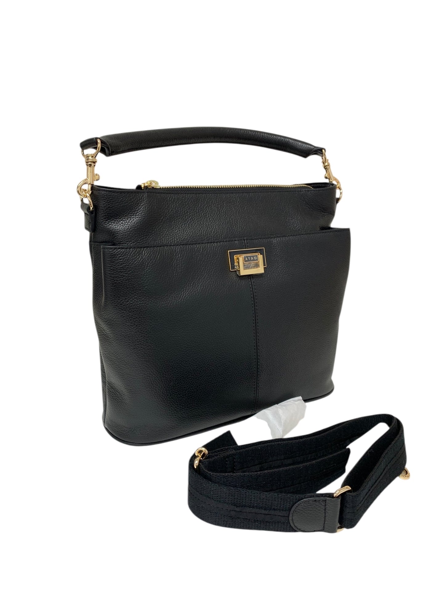 アタオ WEEKEND ウィークエンド ショルダーバッグ ブラック 2way 撥水レザー IT83277WQVPA