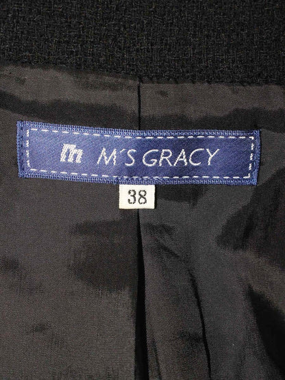 エムズグレイシー 124545 ジャケット 38 ブラック 1B ウール混 ITI11DSRE73L