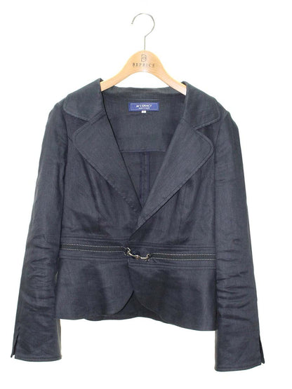 エムズグレイシー Tailored Jacket with bit 914115 ジャケット 40 ネイビー リネン混 麻 ITOOXROJGRQW