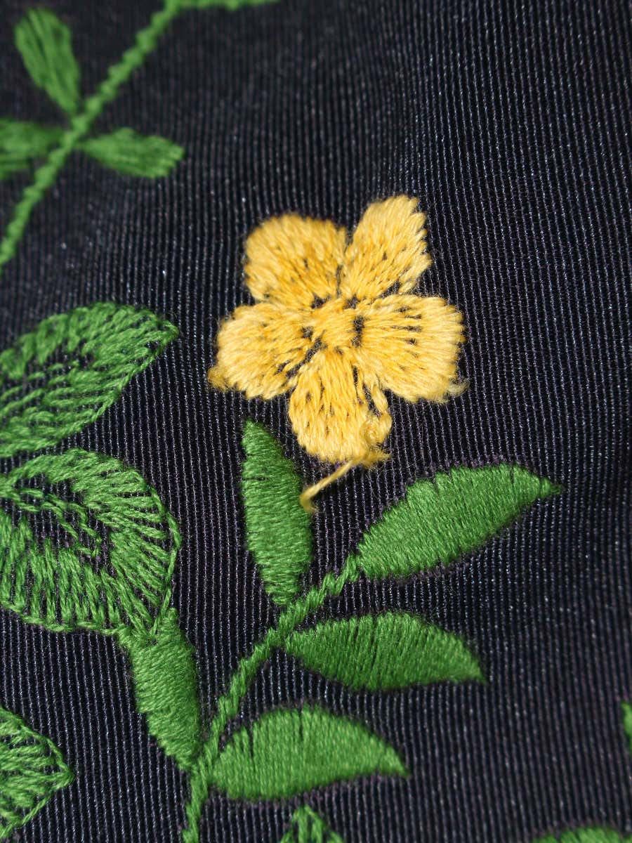 エムズグレイシー 917301 スカート 38 ネイビー 花柄 刺繍 ITQJUQM51C5C