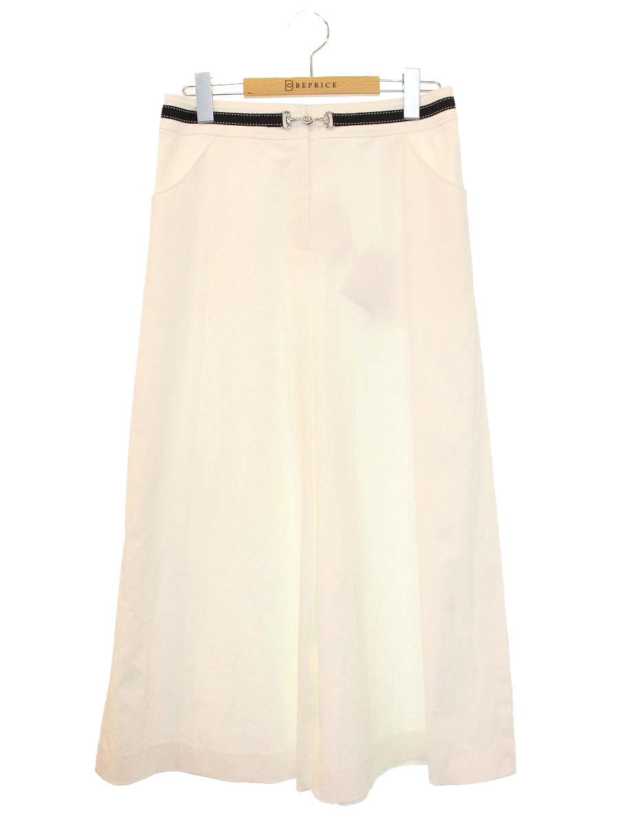 エムズグレイシー Wide Pants with Bit 916301 パンツ 40 ホワイト IT8DVBFZYGLN