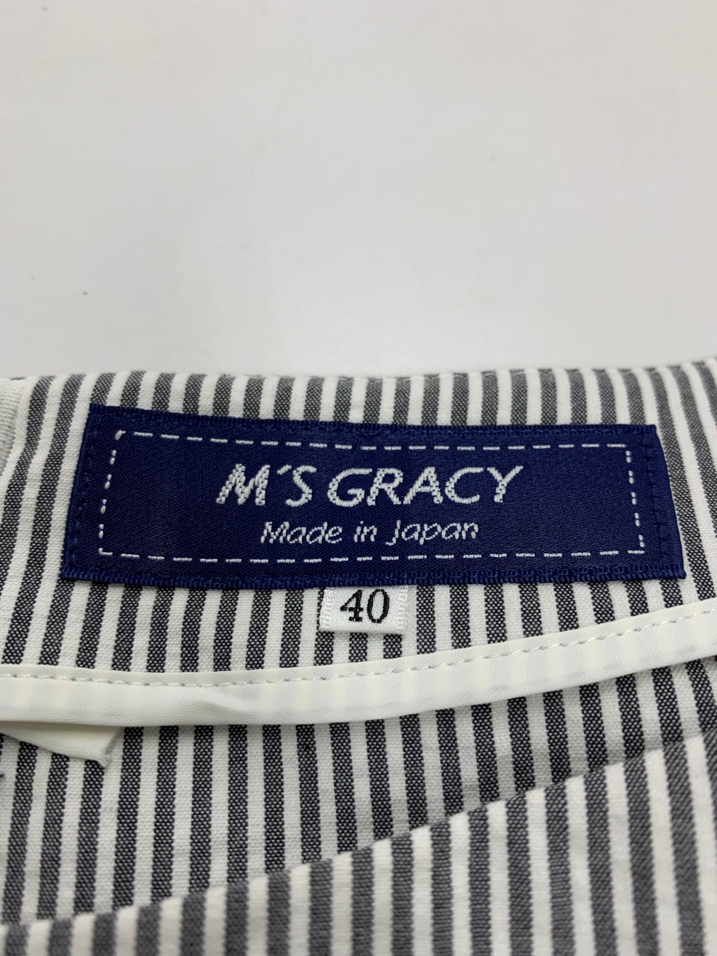 エムズグレイシー Message Print One-piece 911346 ワンピース 40 グレー ストライプ IT73EH9HJ0YI