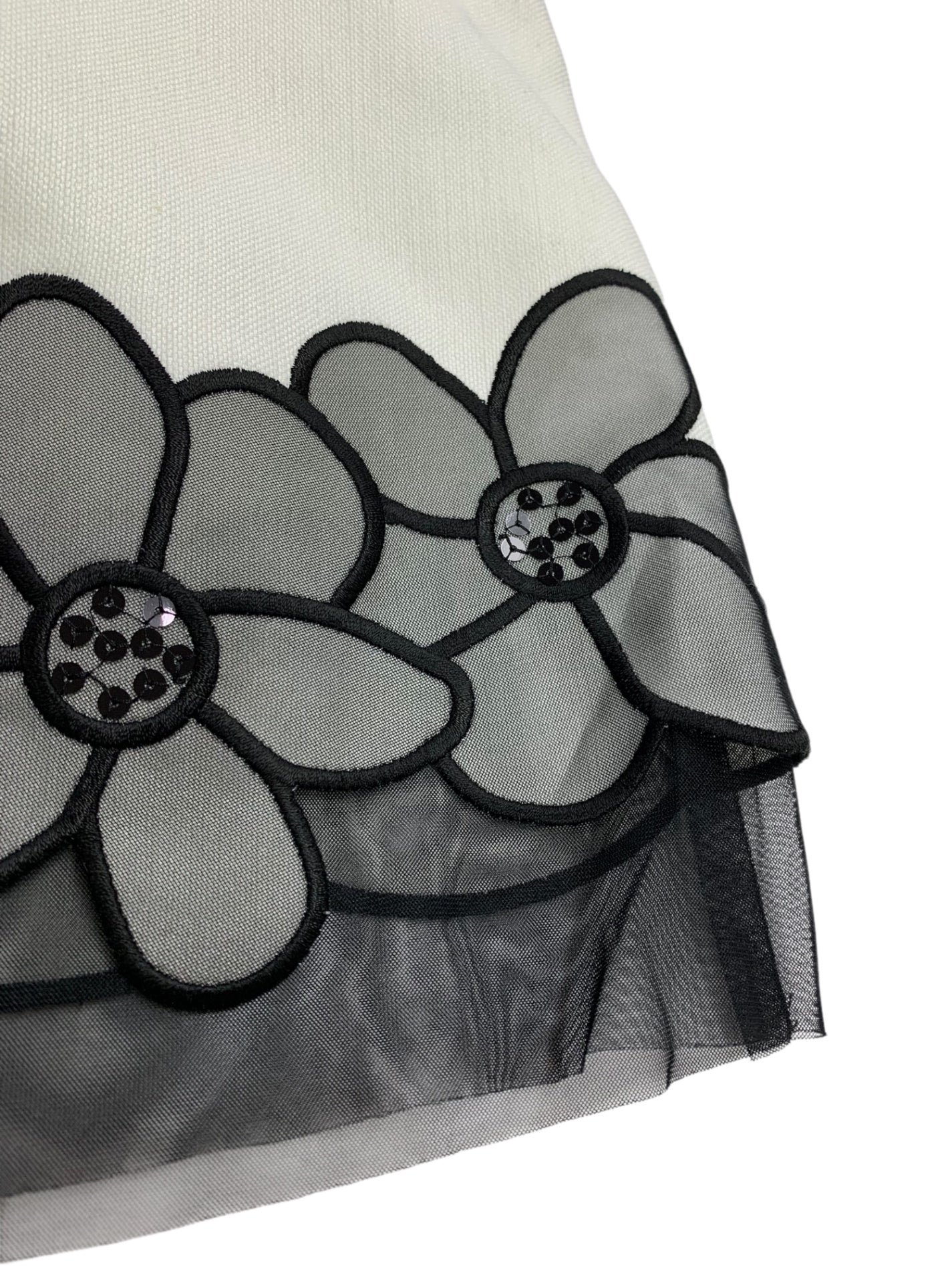 エムズグレイシー 721334 ワンピース 40 ホワイト 花 スパンコール リボン レース ITR62S2HGS8R