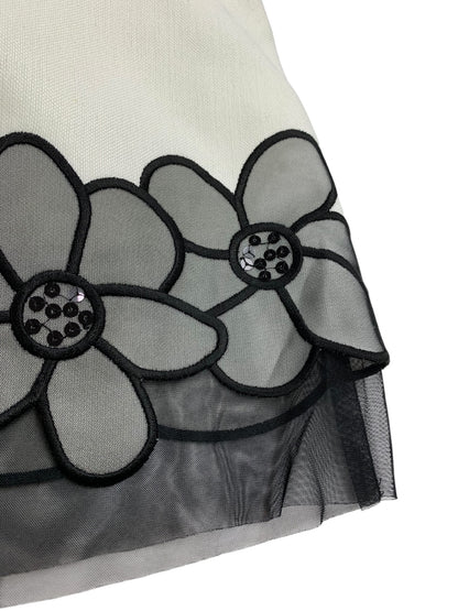 エムズグレイシー 721334 ワンピース 40 ホワイト 花 スパンコール リボン レース ITR62S2HGS8R