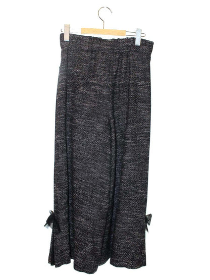 エムズグレイシー 416109 パンツ 36 ブラック ワイド リボン ツイード調 ITZ5GS91IW8Y 【SALE】