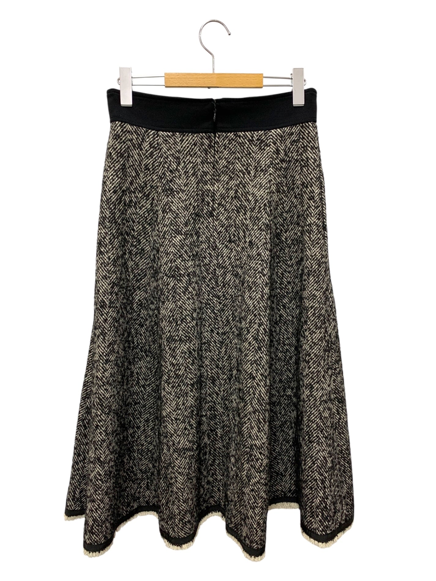 エムズグレイシー 417618 スカート 40 ブラック ツイード ウール ITJO9O741HN5