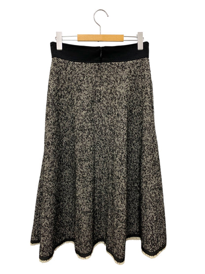 エムズグレイシー 417618 スカート 40 ブラック ツイード ウール ITJO9O741HN5