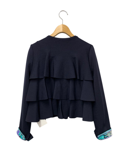 レオナールファッション 0347035 ジャケット 2 ネイビー フリル ビジュー ITESGQ03WK88