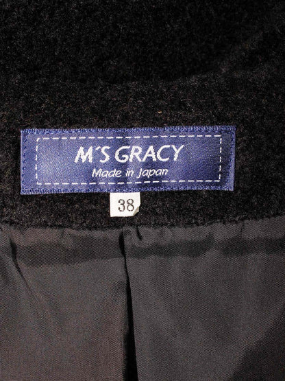 エムズグレイシー 114509 ジャケット 38 ブラック ノーカラー ボア ITBUIXLUN6EC