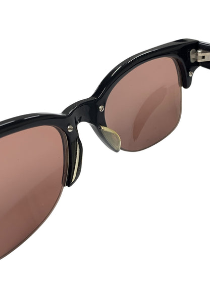 ヨウジヤマモト 52-4002 サングラス ブラック セルフレーム ハーフリム（ナイロール）ボストン ITU29897TZRE