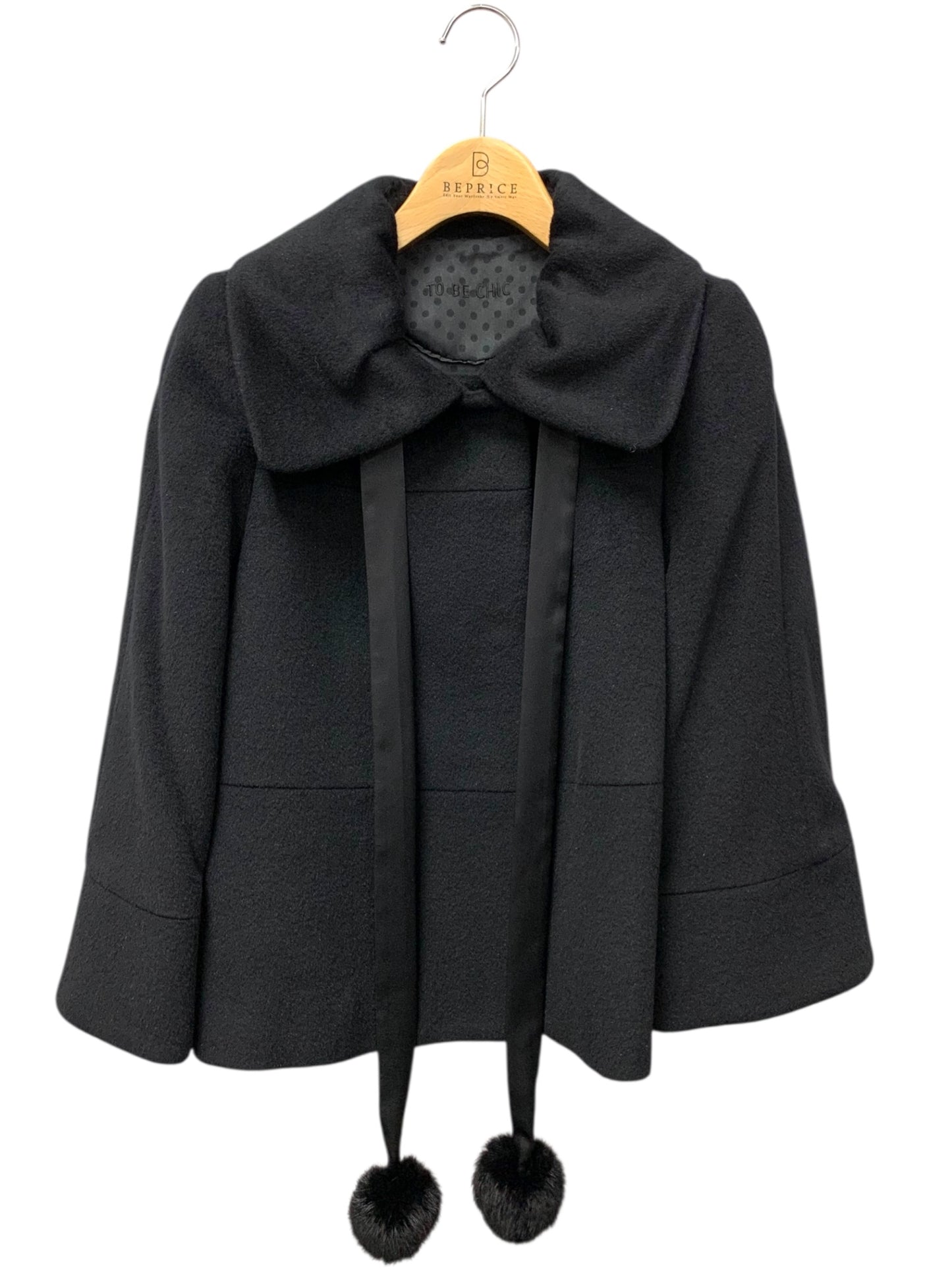 トゥービーシック UWF37-805-09 ショートコート 40 ブラック アンゴラ ラビット　ファー ITVX1WQ3VN6W