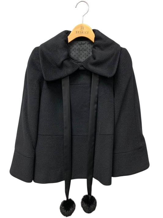 トゥービーシック UWF37-805-09 ショートコート 40 ブラック アンゴラ ラビット　ファー ITVX1WQ3VN6W