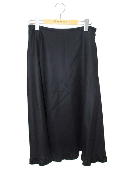 エムズグレイシー 417701 スカート 40 ブラック フリル フレア IT1RI7RM9ZCW