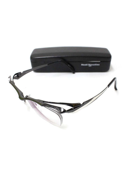 マサキマツシマ MF-1256 メガネ ガンメタル/シルバー/ブラック スクエア ハーフリム メタルフレーム ITRJYR1LN6TQ