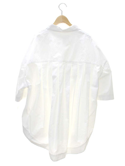 ユノイア back pleats shirts M ホワイト ハーフスリーブ オーバーサイズ IT6PC2D9T0B4 【SALE】