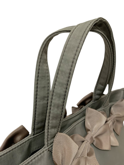 エムズグレイシー Ribbon Pearl Tote 894516 トートバッグ グレージュ ナイロン ITLC13PZCBAG