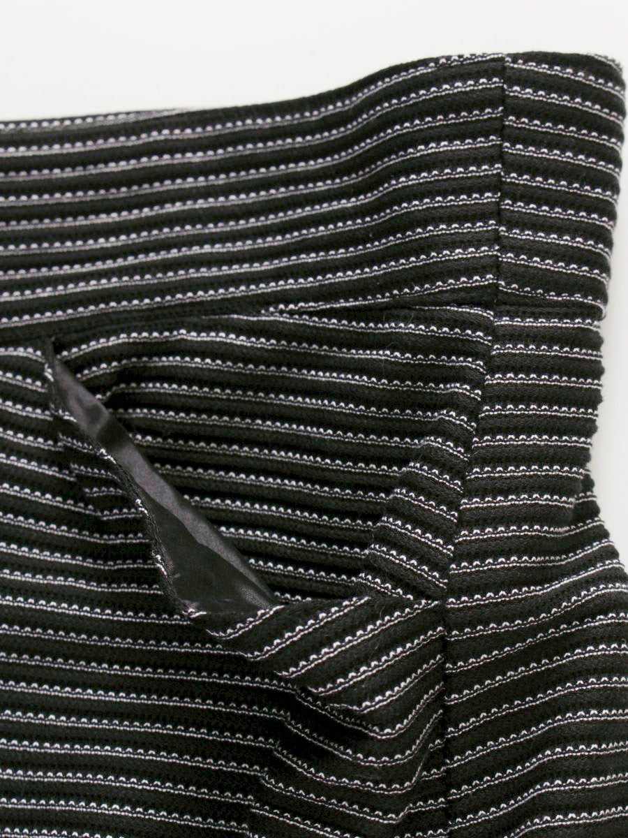 エムズグレイシー 316301 パンツ 42 ブラック ワイド ボーダー ITCDIP2P1LZ0