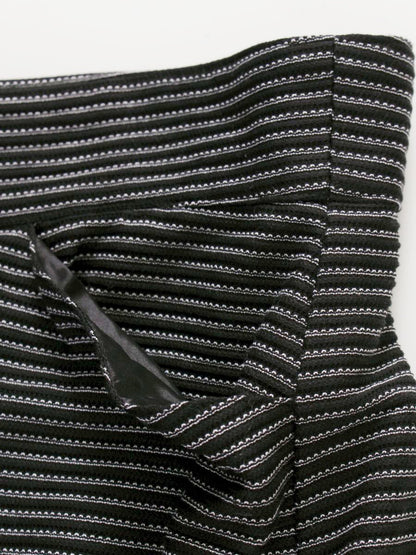 エムズグレイシー 316301 パンツ 42 ブラック ワイド ボーダー ITCDIP2P1LZ0