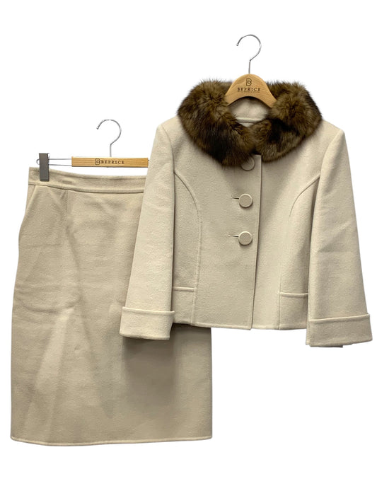 フォクシーブティック 29422 スカートスーツ 42 ベージュ ロシアンセーブル カシミア ITHWIAYU25ES