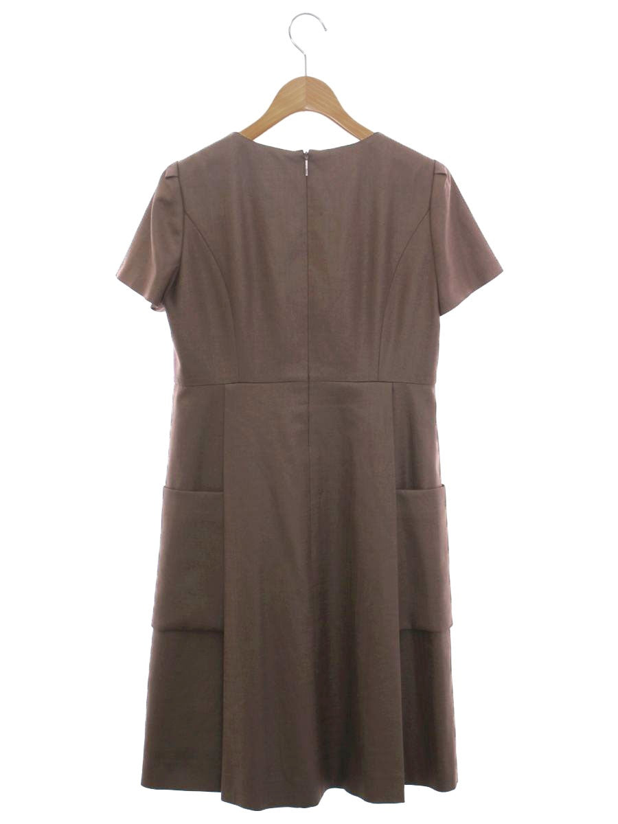 ルネ basic 5836080 ワンピース 34 ブラウン ウエストリボン デザインポケット IT32S1IC4F9U