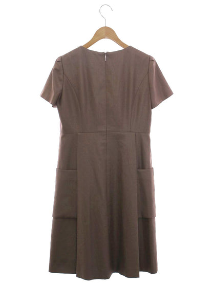 ルネ basic 5836080 ワンピース 34 ブラウン ウエストリボン デザインポケット IT32S1IC4F9U