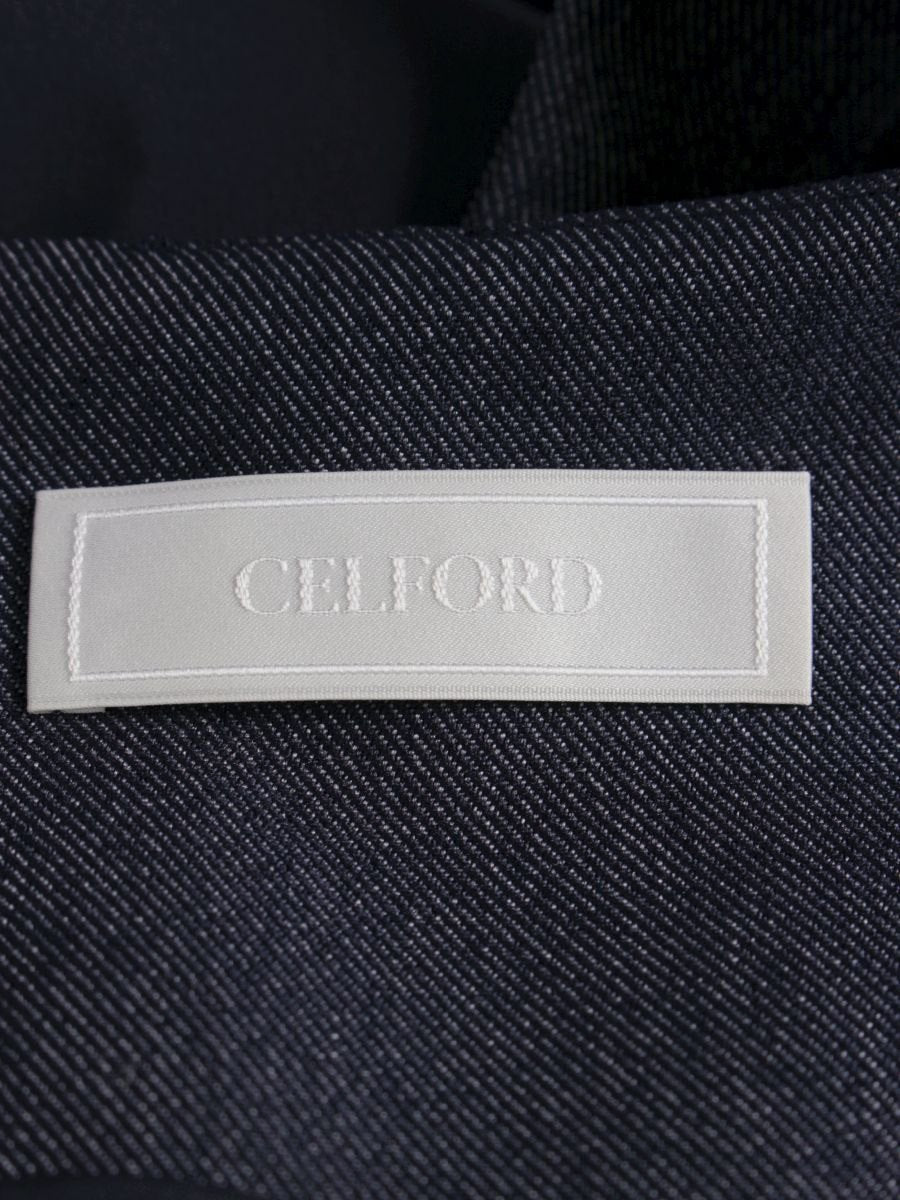 セルフォード スカラカラーノースリーブワンピース CWFO242026 38 ブルー スクエアネック デニム IT4U78B4OO4M