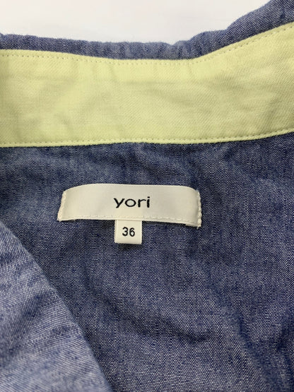 ヨリ YR21-24010SP ブラウス 36 ネイビー デニム調 ITULYQD8ZWVW