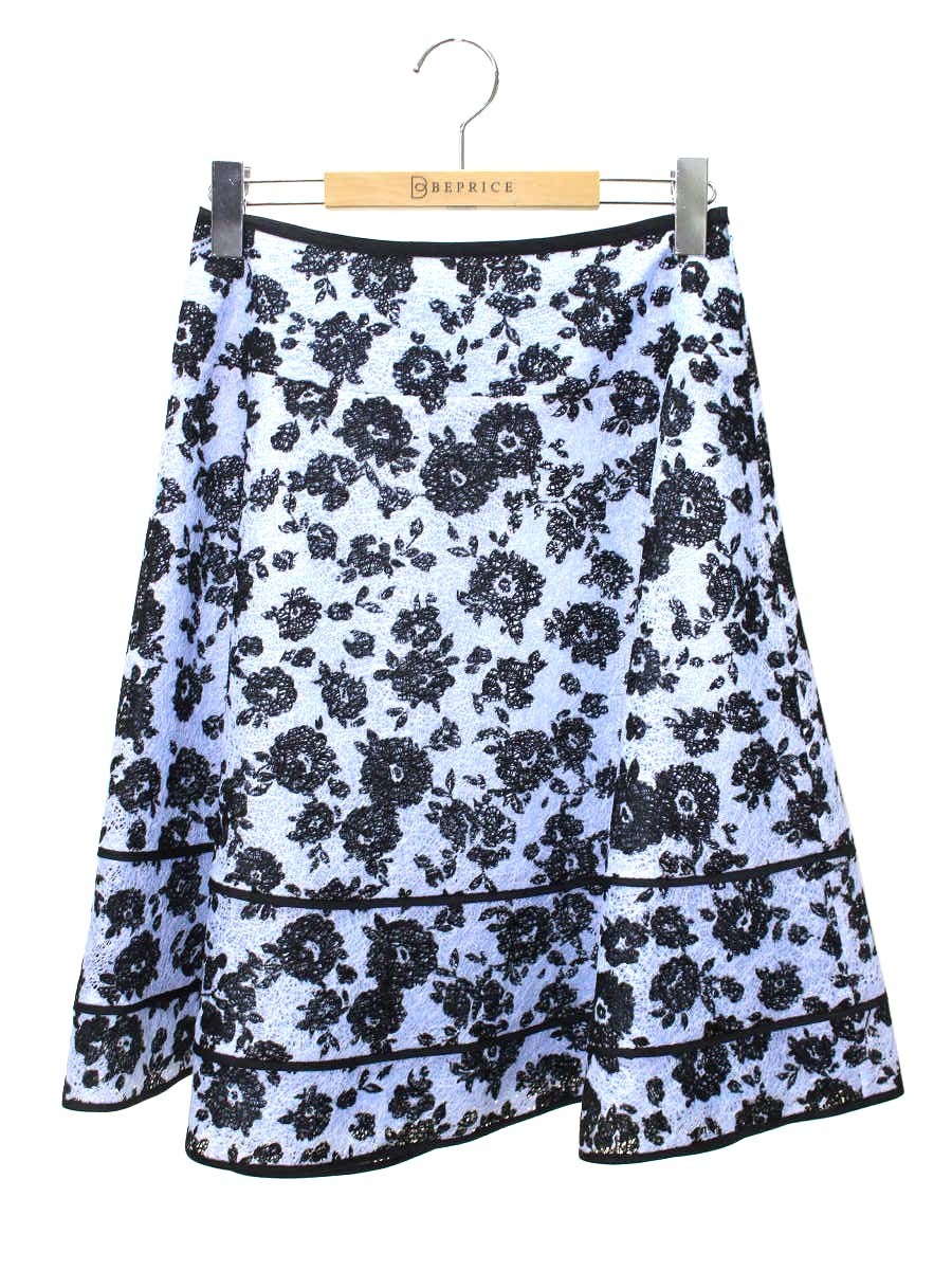 トゥービーシック W5S81-790-20 スカート 40 ブルー/ブラック フラワーモチーフ IT5R3V731CEO