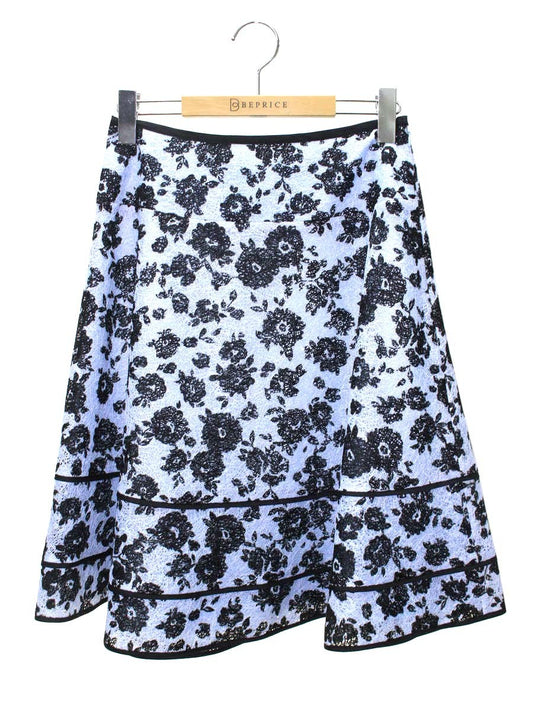 トゥービーシック W5S81-790-20 スカート 40 ブルー/ブラック フラワーモチーフ IT5R3V731CEO