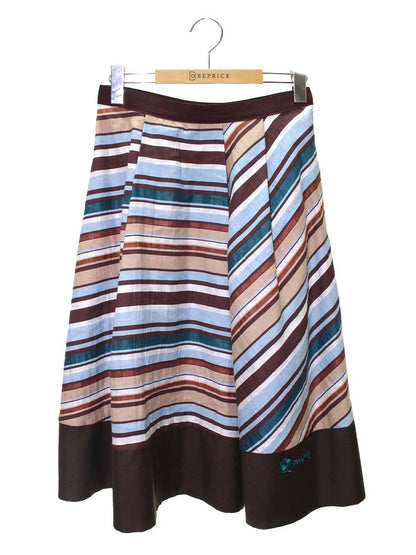 エムズグレイシー 017330 スカート 38 マルチカラー バイアス柄 ワンポイント 刺繍 IT1CZJCZX7DC