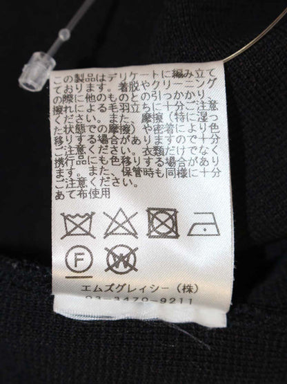 エムズグレイシー 018330 ニット セーター 38 ブラック 袖メッシュ 切替 リボン ITE2I5PX7NSI