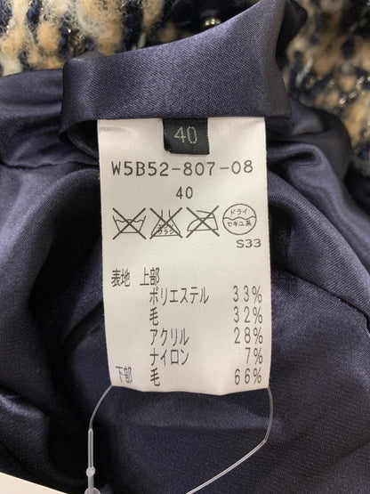 トゥービーシック W5B52-807-08 コート 40 グレー ツイード ハイネック 切替デザイン IT4IZAQ7P2L4 【SALE】