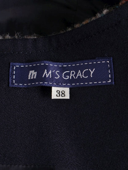 エムズグレイシー 221711 ワンピース 38 マルチカラー ツイード リボン ITHTCXQQJTP4