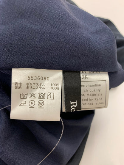 ルネ 5536080 ワンピース 38 ネイビー フロントボタン タックフレア ITBHZKUXJX7C