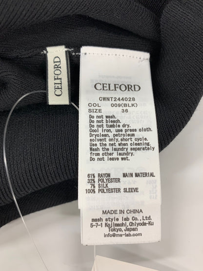 セルフォード シルクブレンドショートファースリーブニット CWNT244028 36 ブラック ITQ6GFPNYK6A