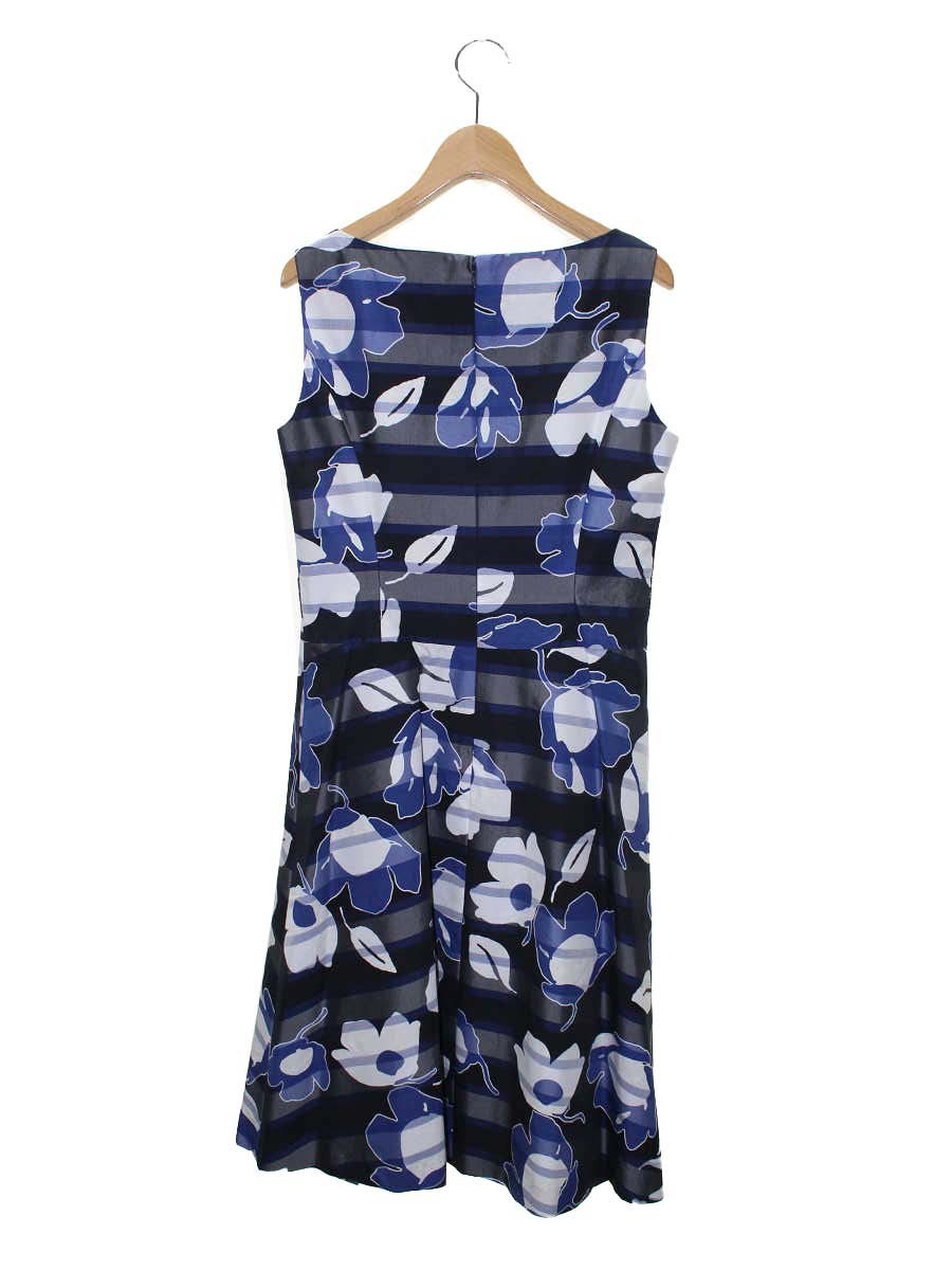 エムズグレイシー 911356 ワンピース 38 ネイビー フラワーモチーフ