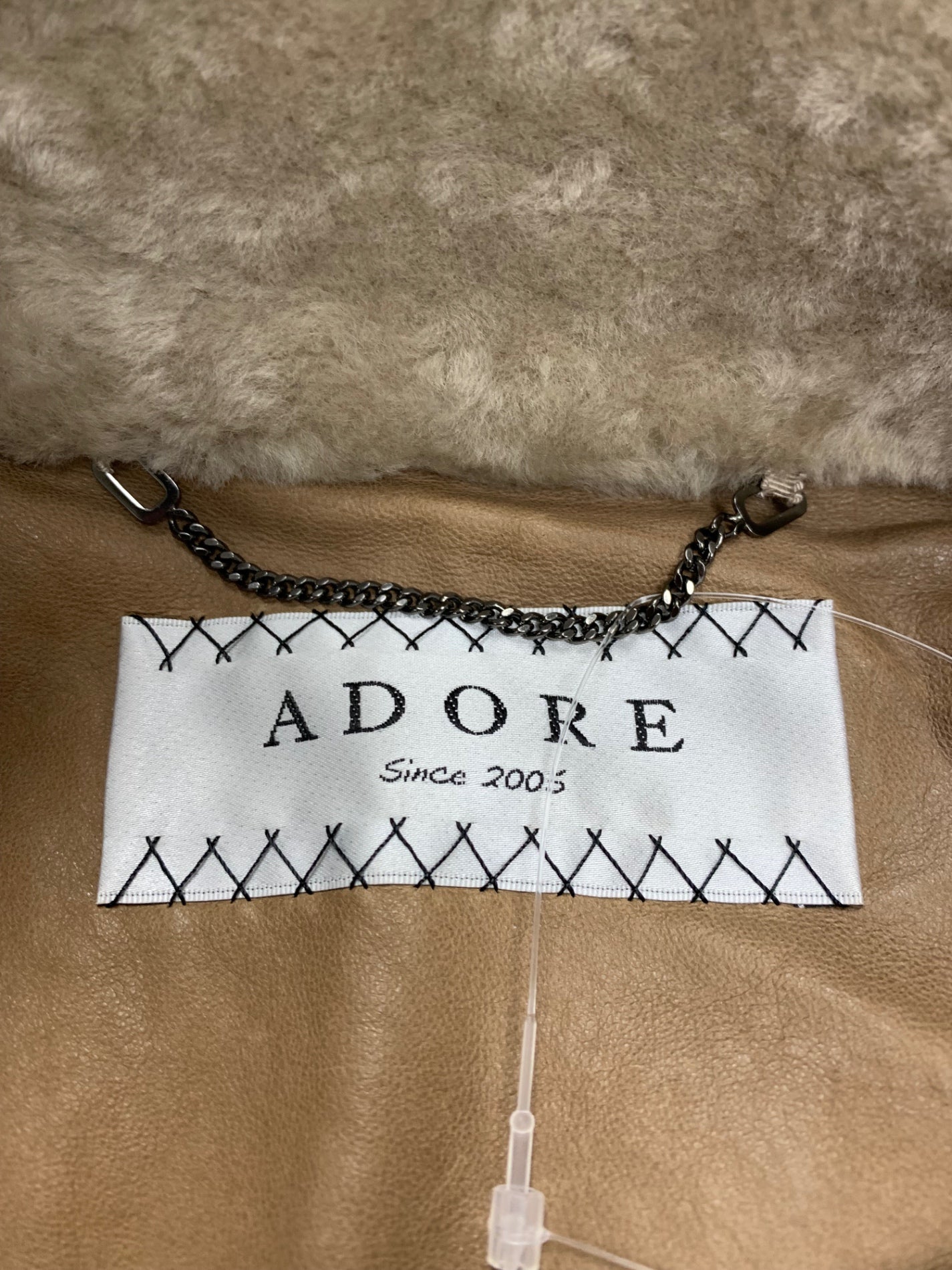 アドーア 531-6259805 フェイクファージャケット 38 グレージュ スタンドカラー ITTBBKYSDYCU