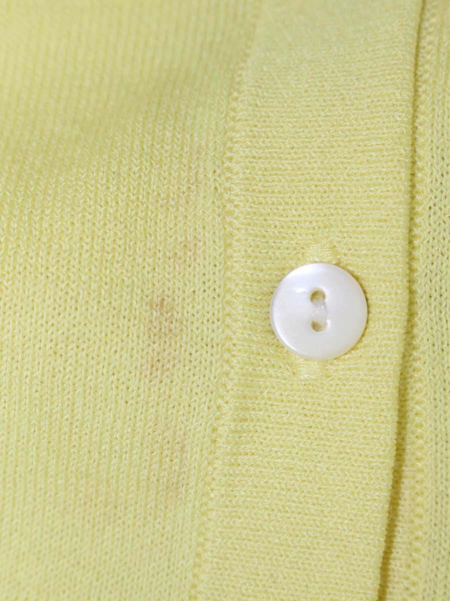 エムズグレイシー 518316 カーディガン 42 イエロー 袖リボン パフスリーブ IT3U466BPWUM