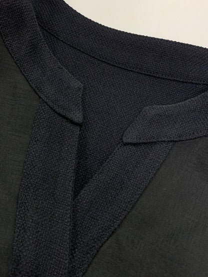 ルネ 5526020 ワンピース 36 ネイビー クルミボタン フリル IT9ZUUDLSZ3M