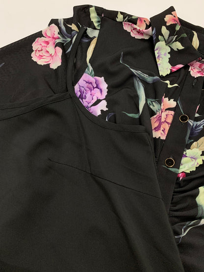 ダイアグラム 03233-32091 ワンピース 36 ブラック 花柄 ITH3HL87YVCL