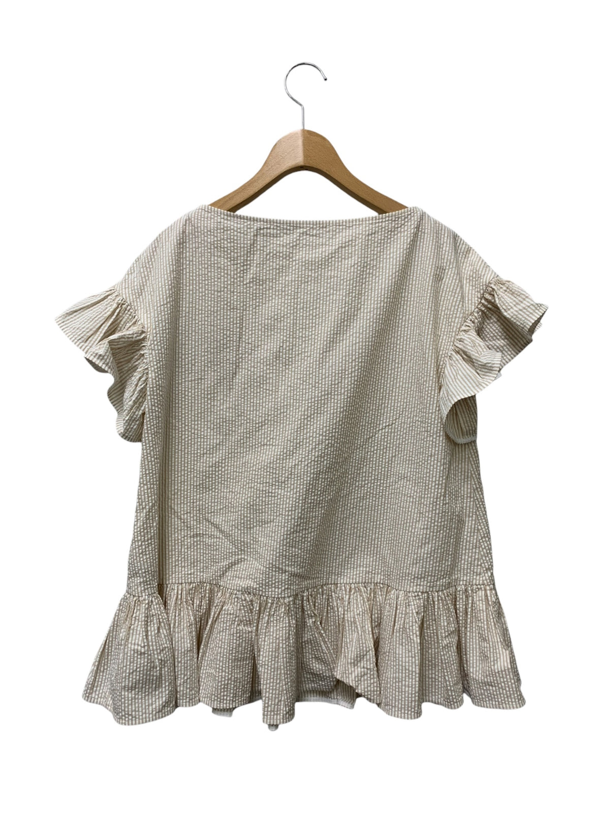 アディアム Hampton Top 44188 プルオーバー XS ベージュ シアサッカー生地 オーガニックコットン ITRS5R55YGSY