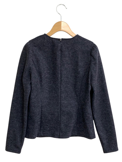 エムズグレイシー 425702 シャツ ブラウス 38 ブラック ドット柄 切替 バックジップ IT94NK6B108G