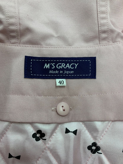 エムズグレイシー 419101 コート 40 ピンク プリントライナー付き フリル IT9UXMUBCXFZ