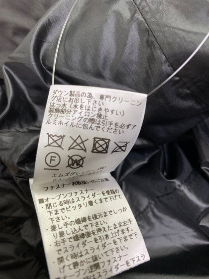エムズグレイシー 019509 コンパクトダウンジャケット 38 ブラック フラワージップ フリル ハートワッペン フード ITHY9T6951P6