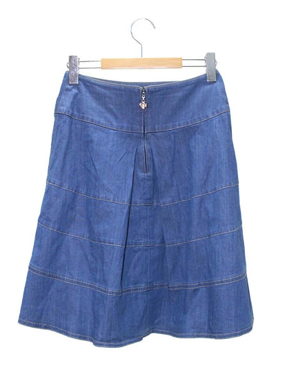 エムズグレイシー 527355 デニムスカート 38 ブルー ティアード フレア ITWXNFS0P8Y0 【SALE】