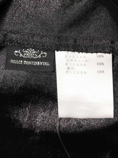 グレースコンチネンタル 19321086 スカート 36 ブラック レースパッチフレアスカート ITNU3JRSGAQY